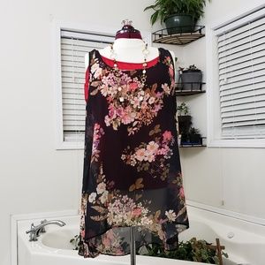 Torrid sheer floral tunic